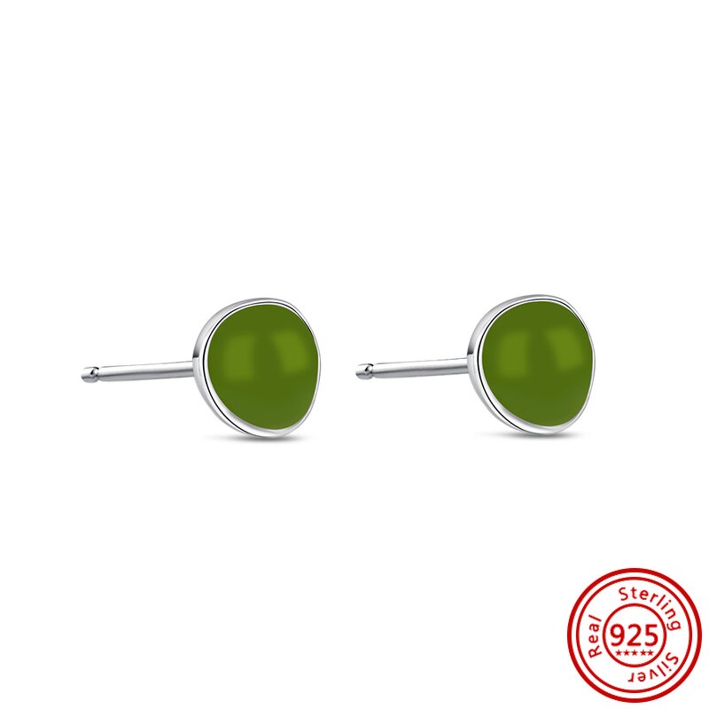 Stud Earrings Manufacturer - OEM/ODM Custom S925 Silver Zircon Red Green