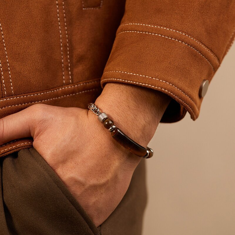 Men's Vintage Bracelet Manufacturer - OEM/ODM Custom Agate Titanium Steel