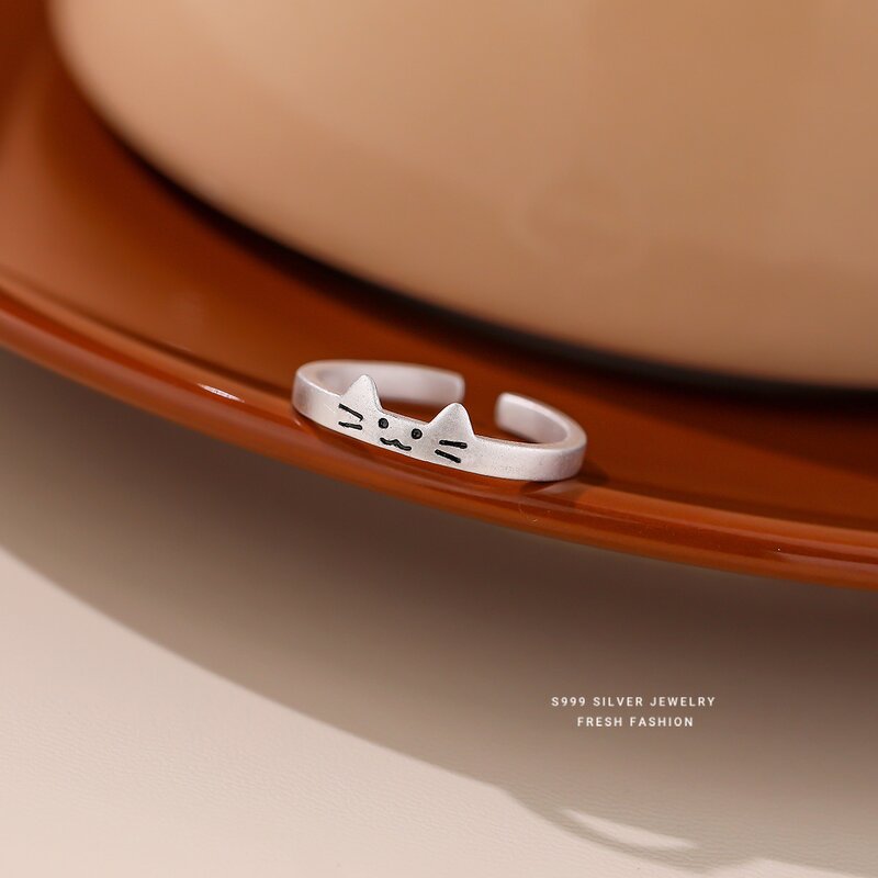 Cat Dog Ring Manufacturer - OEM/ODM Custom S999 Sterling Silver Cute