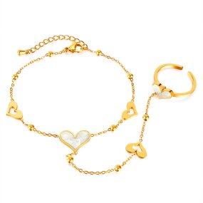 Mother Shell Bracelet Manufacturer - OEM/ODM Custom 18K Gold Plated Heart