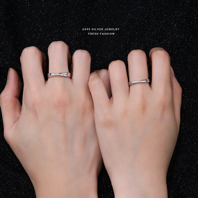 You Complete Me Ring Manufacturer - OEM/ODM Custom S999 Sterling Silver Couple