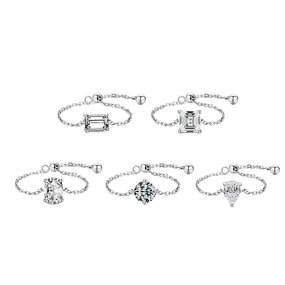 Chain Finger Ring Manufacturer - OEM/ODM Custom 925 Adjustable Rectangle Zircon