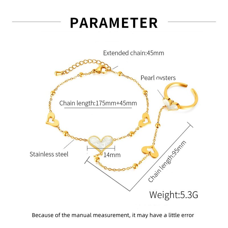 Mother Shell Bracelet Manufacturer - OEM/ODM Custom 18K Gold Plated Heart