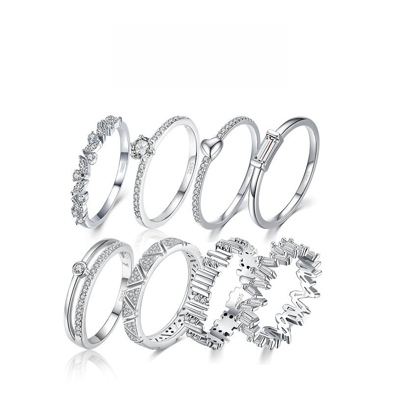 Zircon Ring Manufacturer - OEM/ODM Custom 925 Sterling Silver Layered Style