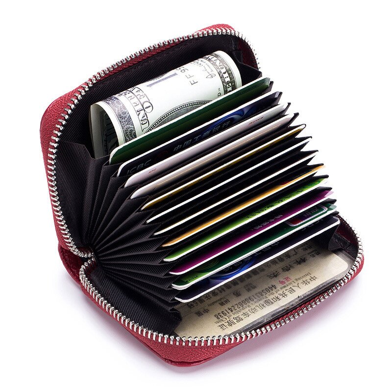 Leather Wallet Supplier - Business Genuine Leather RFID Blocking Card Holder