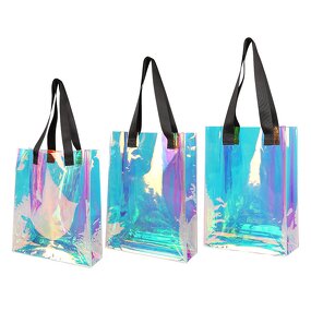 PVC Gift Bag Supplier - Custom Clear Laser Holographic Beach Tote Bag