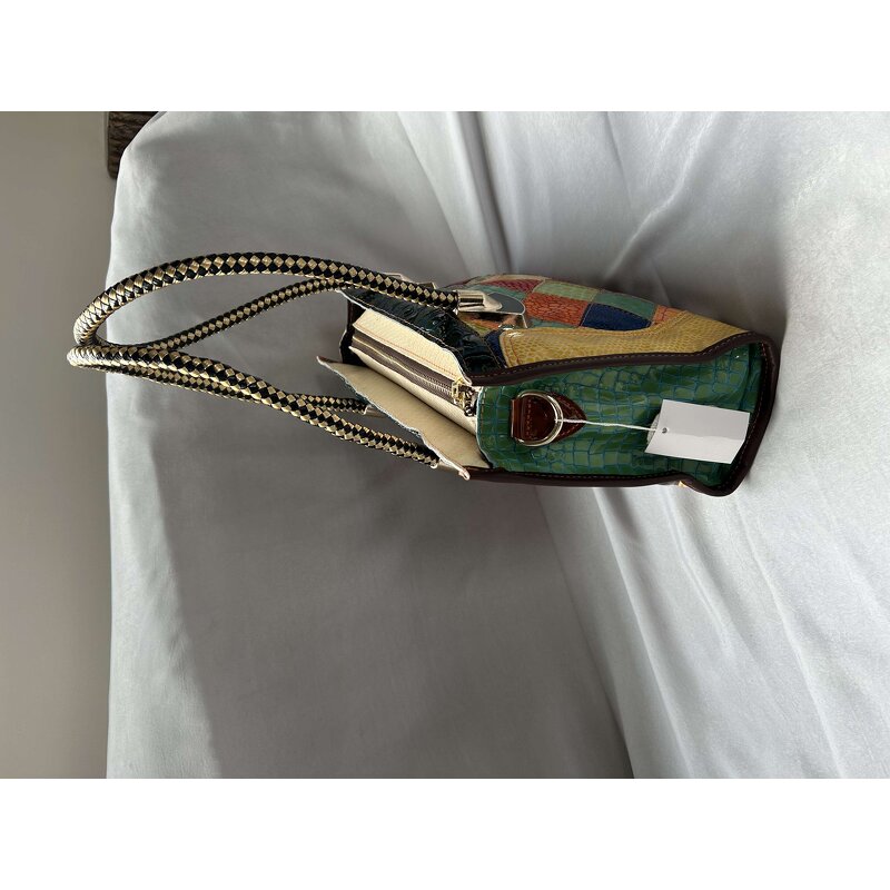 Leather Handbag Supplier - Vintage Patchwork Genuine Cowhide Tote Bag