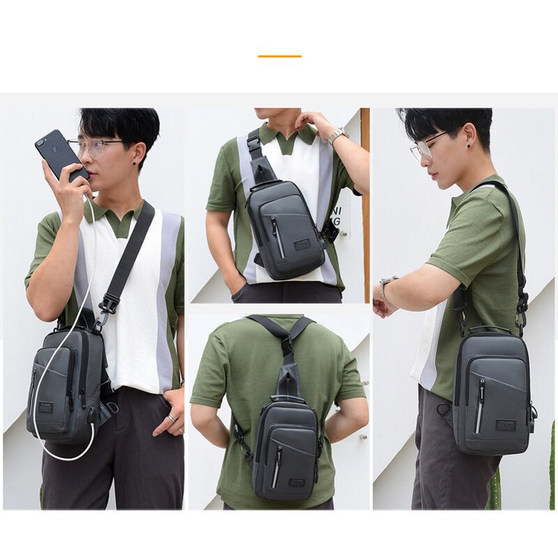 Messenger Bag Manufacturer - Large Capacity USB Casual Chest Shoulder Bag