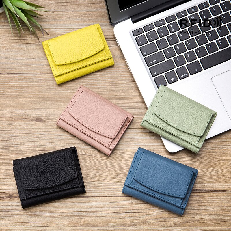 Leather Wallet Manufacturer - Genuine Leather Mini RFID Coin Purse for Women