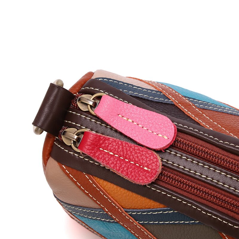 Leather Handbag Supplier - New Colorful Lattice Small Genuine Leather Bag