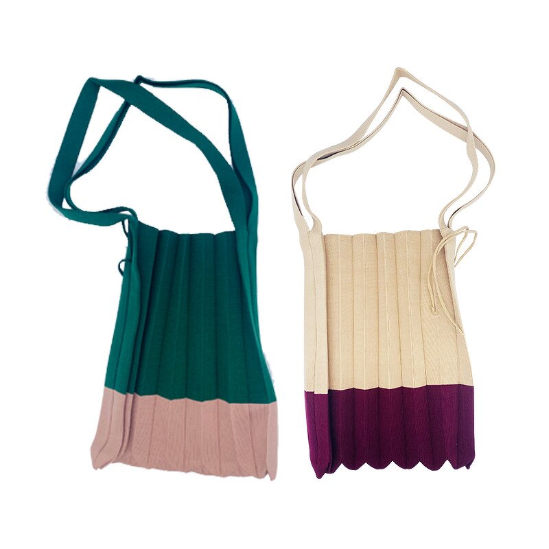 Tote Bag Factory - Knitted Color Block Expandable Reusable Shopping Bag