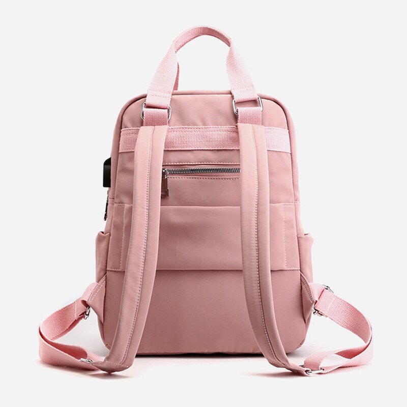 Women Backpack Supplier - Top-handle USB Charging Casual Student School Bag