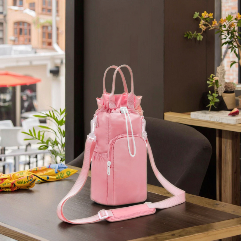 Water Bottle Sling Bag Manufacturer - Polyester Drawstring Insulated Sport Cup Bag