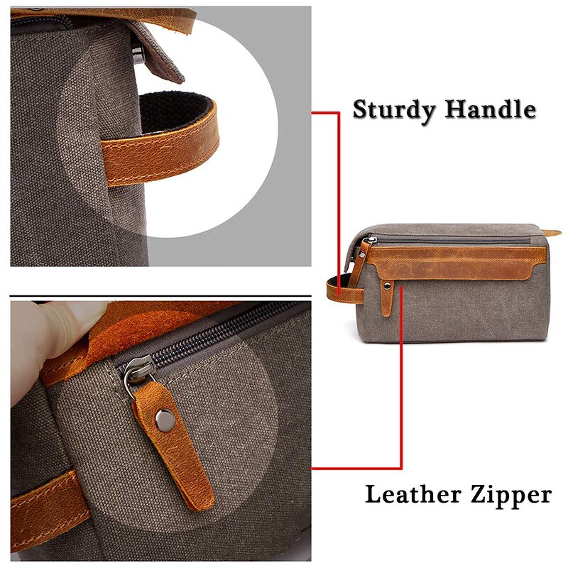 Toiletry Bag Factory - Men Shaving Kit Dopp Kit Canvas Travel Bag