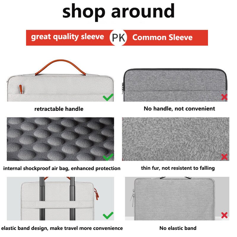 Laptop Sleeve Factory - High Quality Waterproof 13.3 15.4 Inch Computer Bag