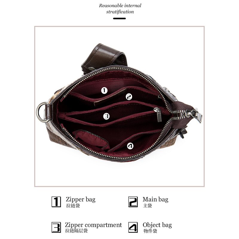 Leather Shoulder Bag Supplier - Classic Vintage Genuine Leather Women's Bag