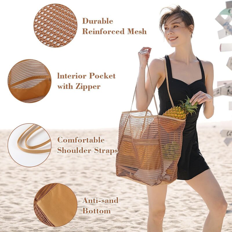 Mesh Tote Bag Factory - Wholesale Eco Friendly Foldable Ventilated Beach Bag