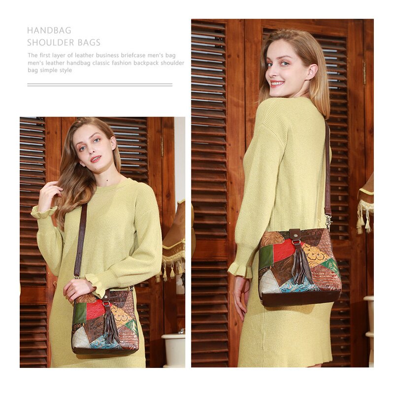 Leather Shoulder Bag Supplier - Classic Vintage Genuine Leather Women's Bag