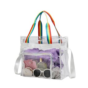 PVC Tote Bag Supplier - Clear Branded Mesh Transparent Shoulder Handbag