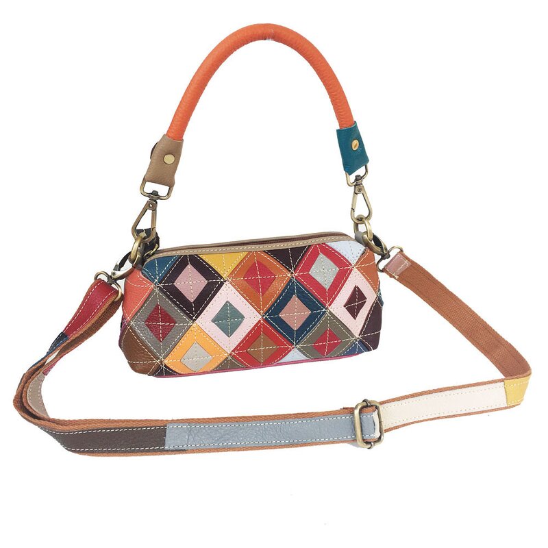 Leather Purse Factory - Wholesale Geometric Small Patch Cross Body Tote