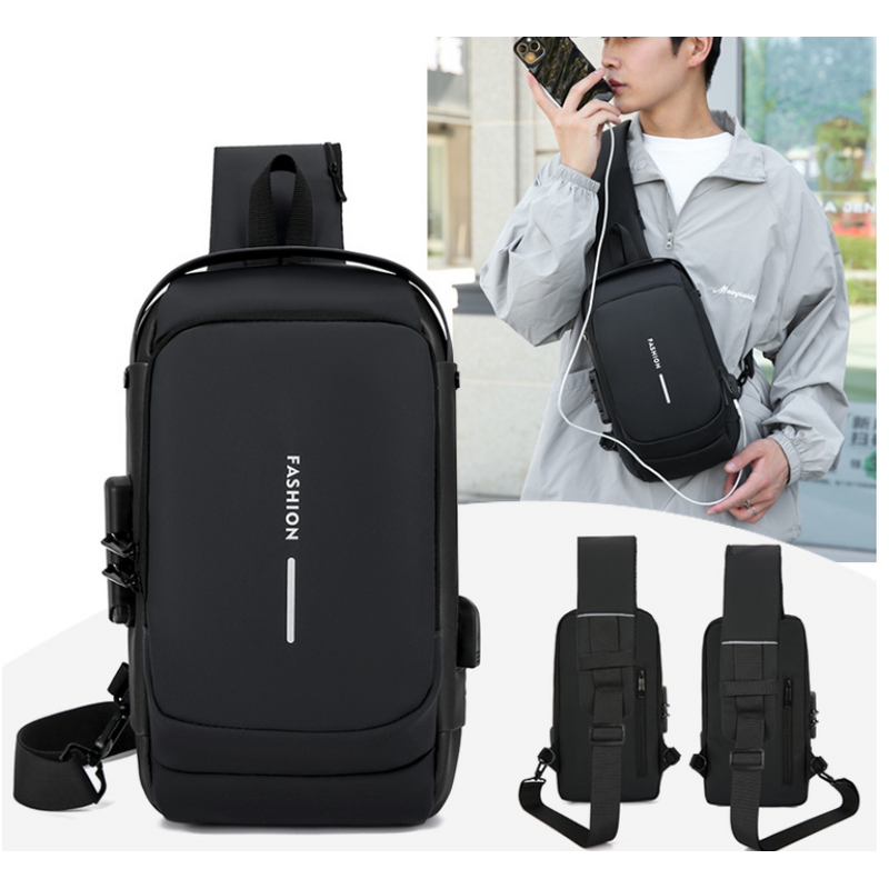 Chest Bag Factory - New Design USB Charging Travel Sling Bag with Lock