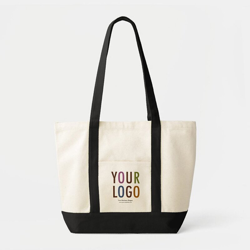 Canvas Tote Bag Supplier - Custom Contrast Color Eco-Friendly Shopping Bag