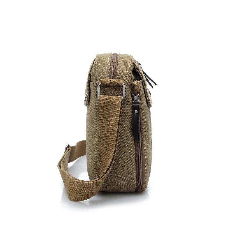 Crossbody Bag Factory - Men Casual Canvas Small Travel Shoulder Organizer Bag