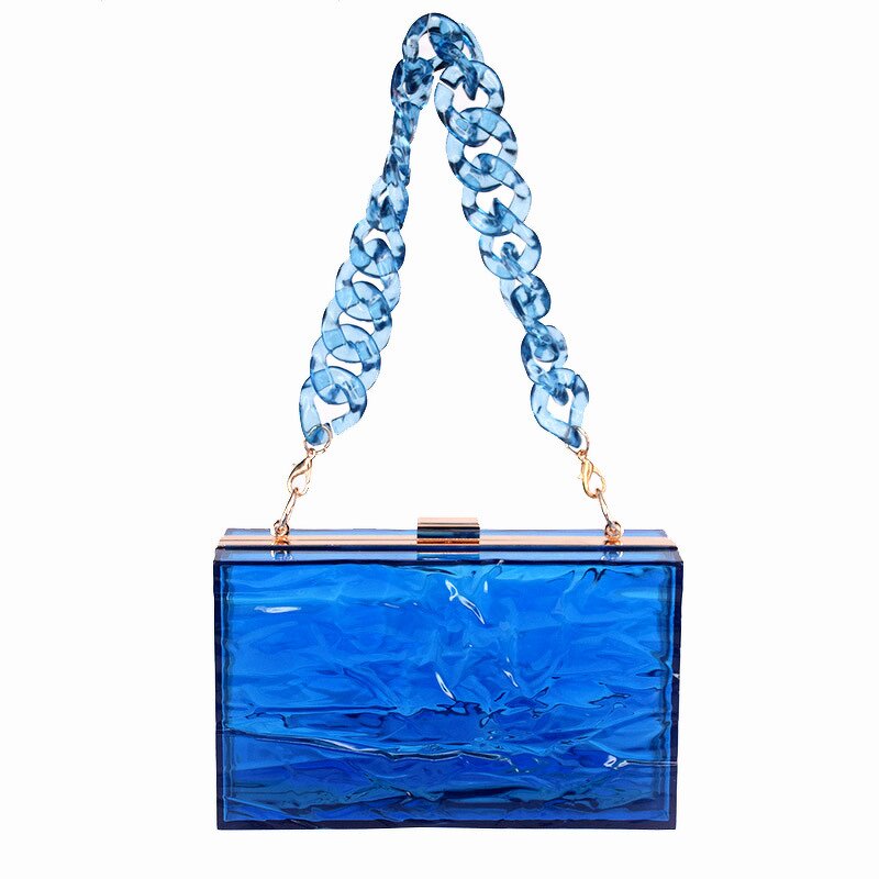Acrylic Clutch Bag Manufacturer - Ice Crack Design Transparent Evening Purse
