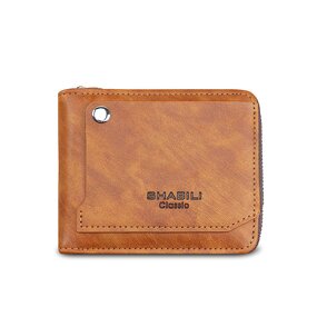 Leather Wallet Manufacturer - Classic Men's Zipper Closure Student Purse