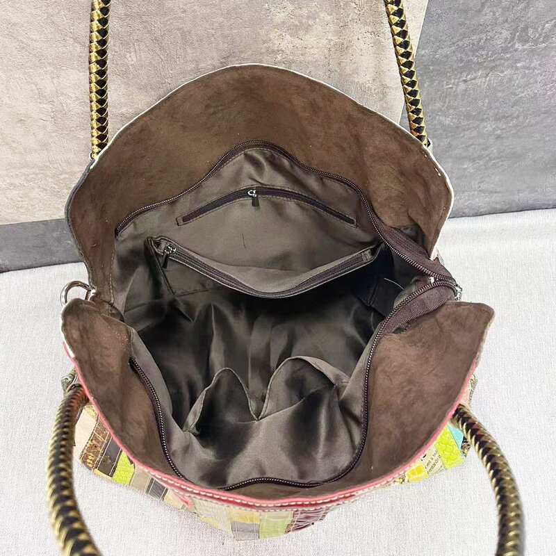 Leather Handbag Manufacturer - Real Cowhide Snake Pattern Tote Bag