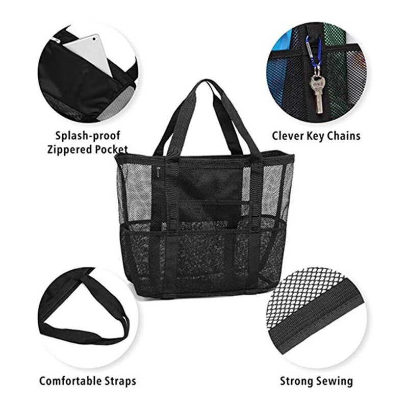 Beach Bag Manufacturer - 2023 New Large Capacity Summer Mesh Storage Bag