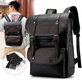 Laptop Backpack Factory - Vintage Waterproof PU Fabric Business Backpack