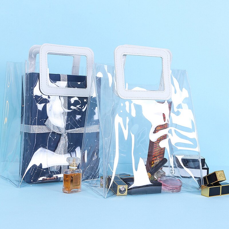 PVC Bag Manufacturer - Custom Holographic Laser Clear Plastic Shopping Tote