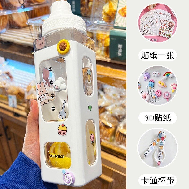 3D Sticker Water Bottle Manufacturer - OEM/ODM Custom Kawaii 700ml Plastic Sport