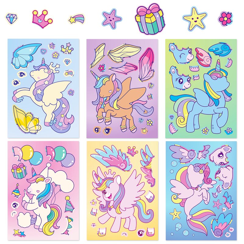 My Little Pony Sticker Manufacturer - OEM/ODM Custom 6 Pcs DIY Puzzle Waterproof