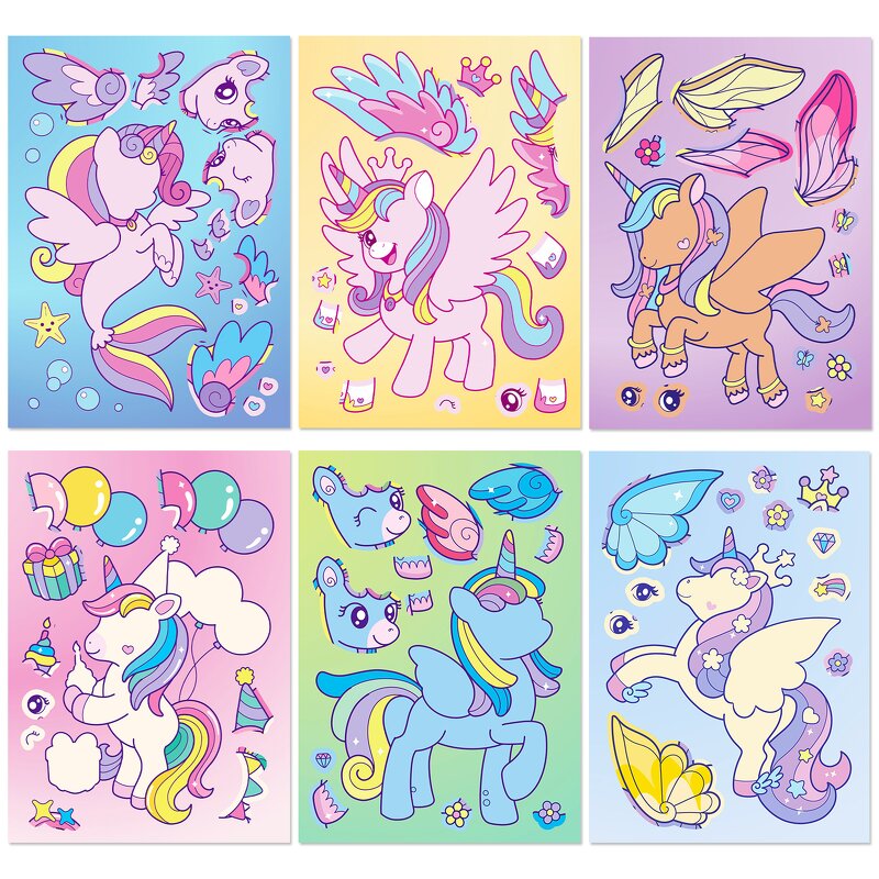 My Little Pony Sticker Manufacturer - OEM/ODM Custom 6 Pcs DIY Puzzle Waterproof