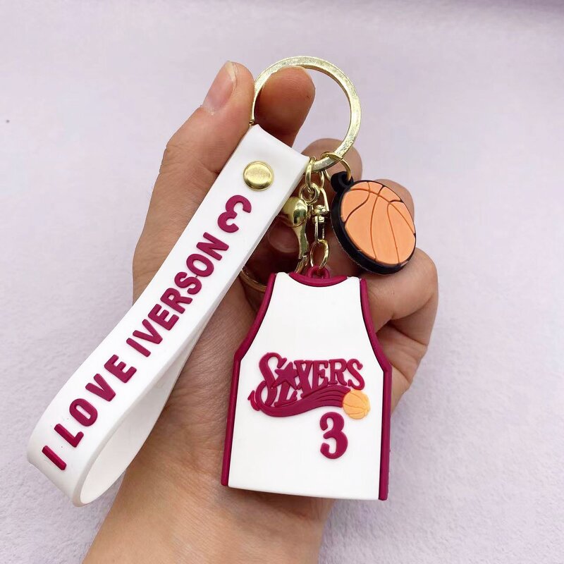 Basketball Jersey Keychain Manufacturer - OEM/ODM Custom 10 Styles Rubber 3D