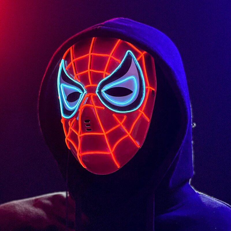 Superhero LED Mask Manufacturer - OEM/ODM Custom Halloween Pvc Spider Iron Man