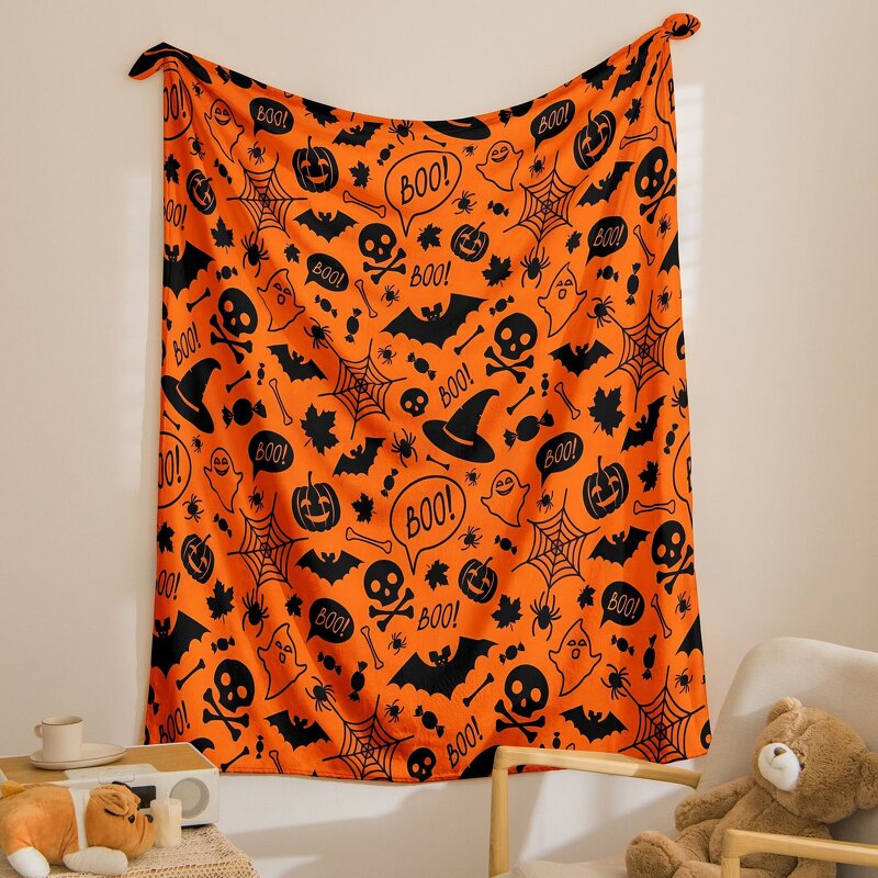 Halloween Throw Blanket Manufacturer - OEM/ODM Custom Jacquard Pumpkin Ghost