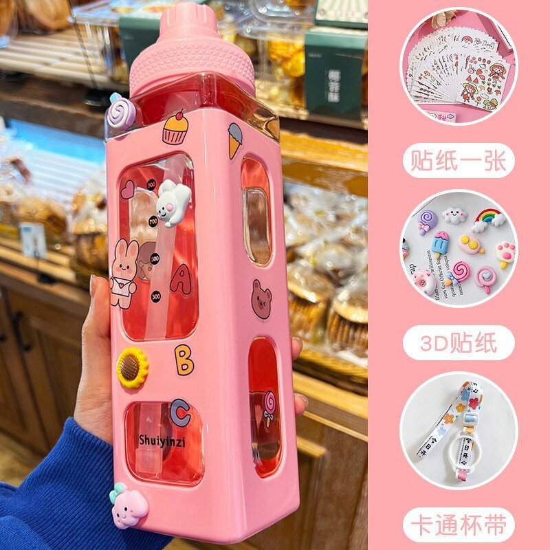 3D Sticker Water Bottle Manufacturer - OEM/ODM Custom Kawaii 700ml Plastic Sport