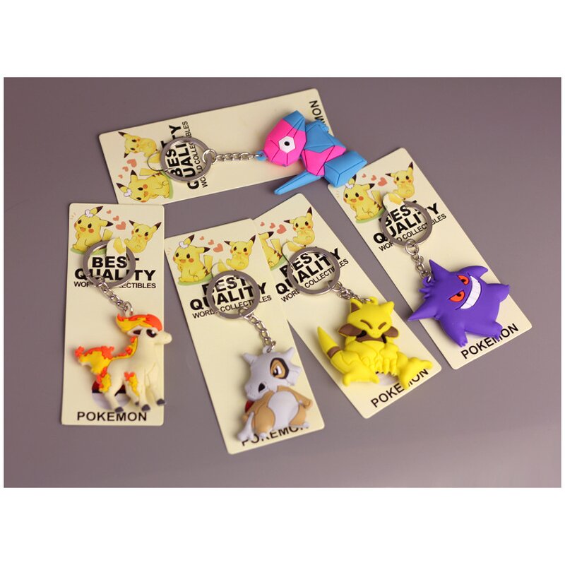 Gengar Keychain Manufacturer - OEM/ODM Custom 5 Styles Cubone Abra Rubber