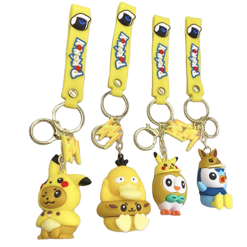 Eevee Keychain Manufacturer - OEM/ODM Custom 5 Styles Cos Pikachu Psyduck