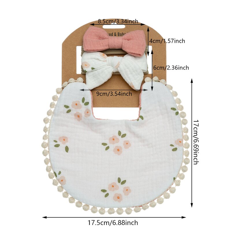 Baby Bib Set Manufacturer - OEM/ODM Custom Dotted Floral Linen Cotton
