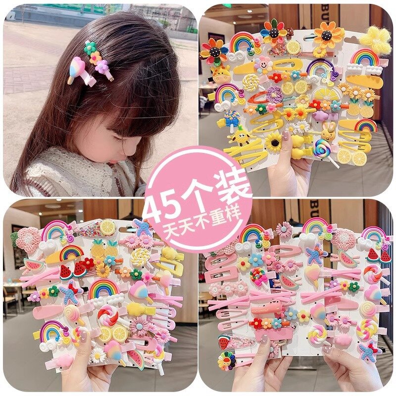 Bow Hair Clip Set Manufacturer - OEM/ODM Wholesale 14-Piece Cute Flower Ribbon
