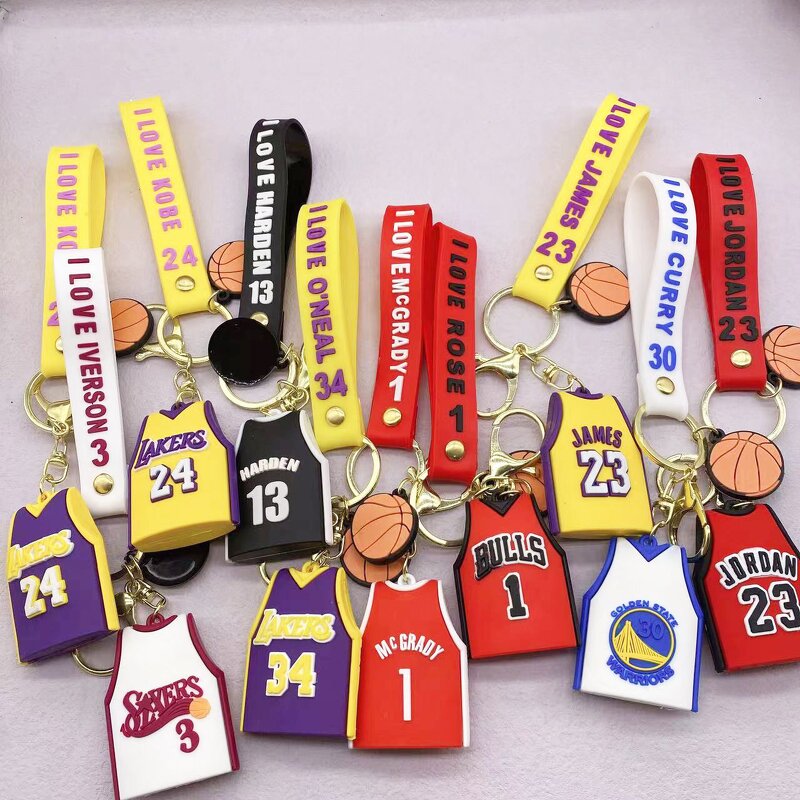 Basketball Jersey Keychain Manufacturer - OEM/ODM Custom 10 Styles Rubber 3D