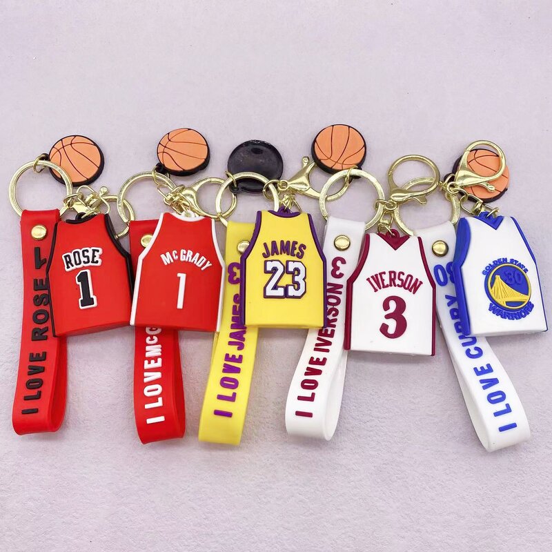 Basketball Jersey Keychain Manufacturer - OEM/ODM Custom 10 Styles Rubber 3D