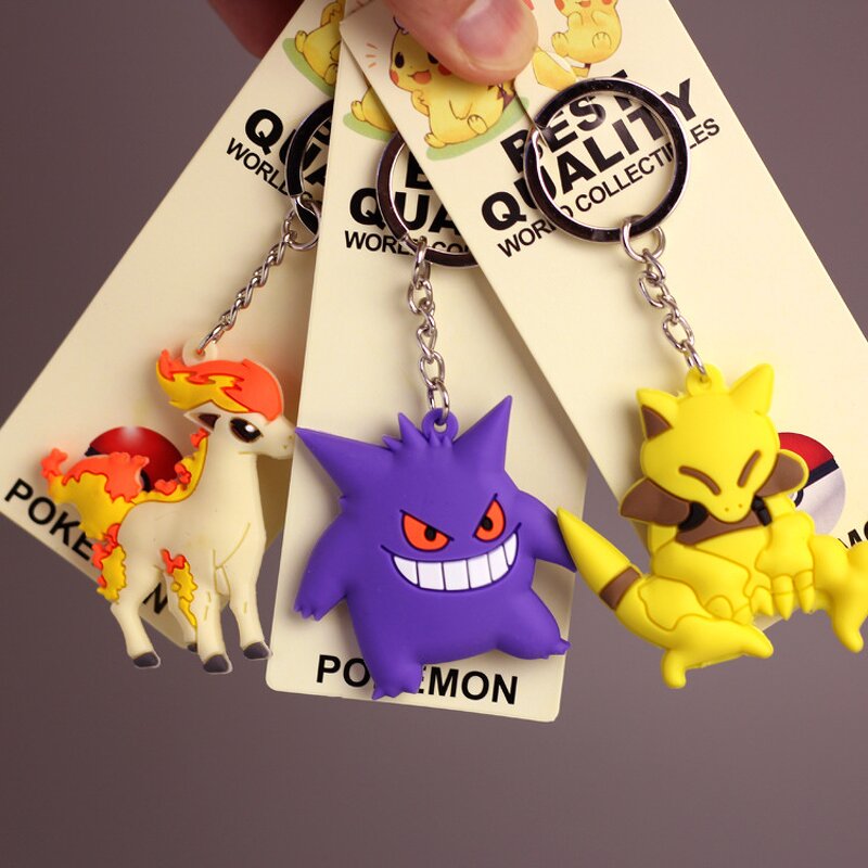 Gengar Keychain Manufacturer - OEM/ODM Custom 5 Styles Cubone Abra Rubber