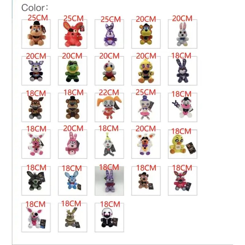 FNAF Plush Toy Manufacturer - OEM/ODM Custom 28 Style Freddy Bonnie Stuffed