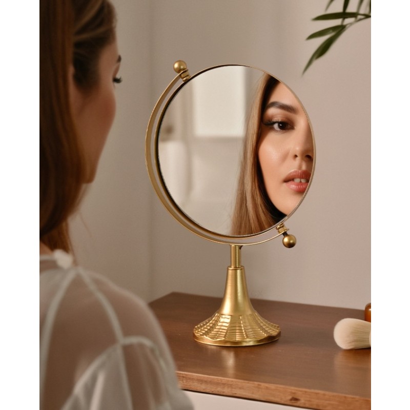 Vanity Mirror Supplier - OEM Single-Sided 360° Swivel Metal Tabletop