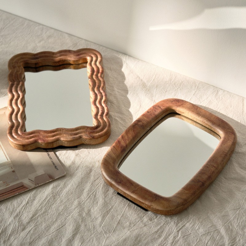 Tabletop Mirror Factory - Bulk Handmade Vintage Wooden Irregular Shape